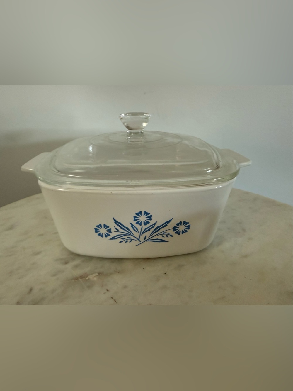 VINTAGE CORNING WARE A-1 1/2-B BLUE CORNFLOWER Pyrex 70s CASSEROLE 1 1/2Qt. +Lid